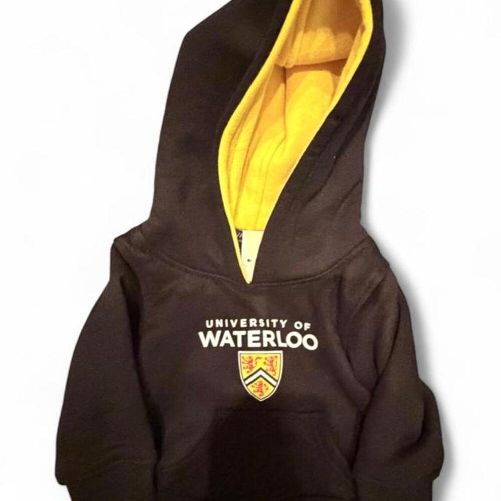 University of waterloo baby black hoodie